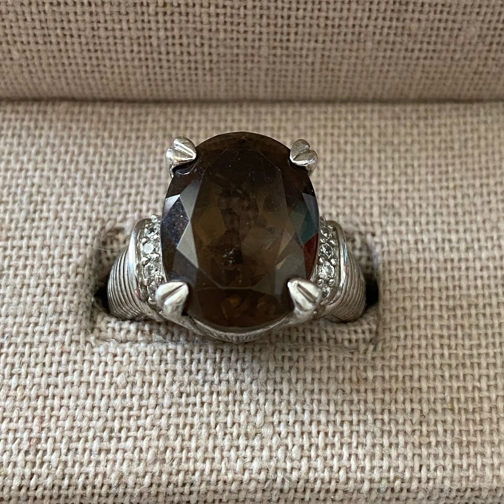 Judith Ripka Sterling Silver & Smokey Quartz Ring
